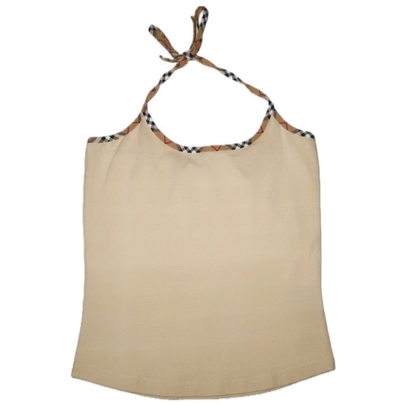 Burberry Cream Sleeveless Tie Front Tank Top - Picture 12 of 12